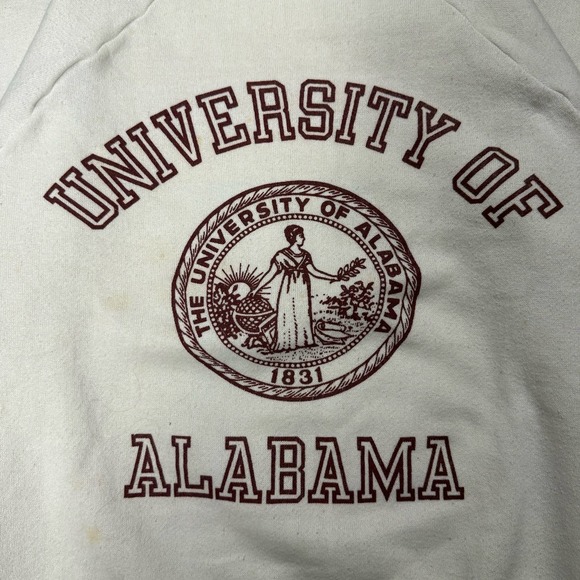 NCAA University of Alabama 80s Vintage White College Crewneck - Picture 5 of 7